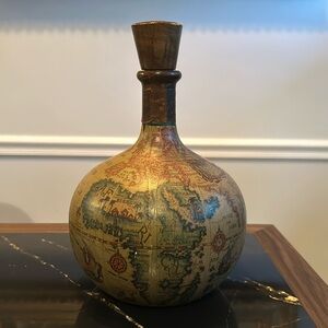 Map Bottle, Vintage Bottle, Vintage Bar Decor,Glass Bottle,Office Decor,Gift